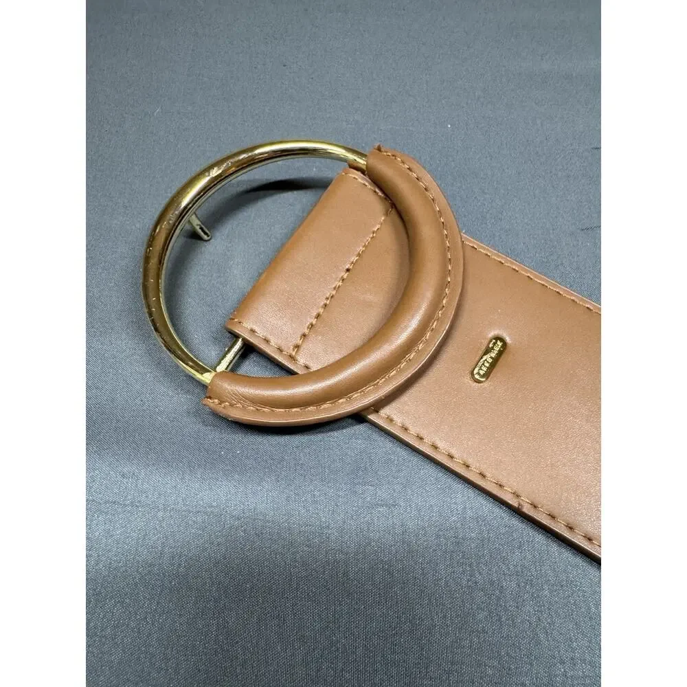 Anne Klein Brown Wide Stretch Waist Belt Metal Buckle Women’s Size M/L
